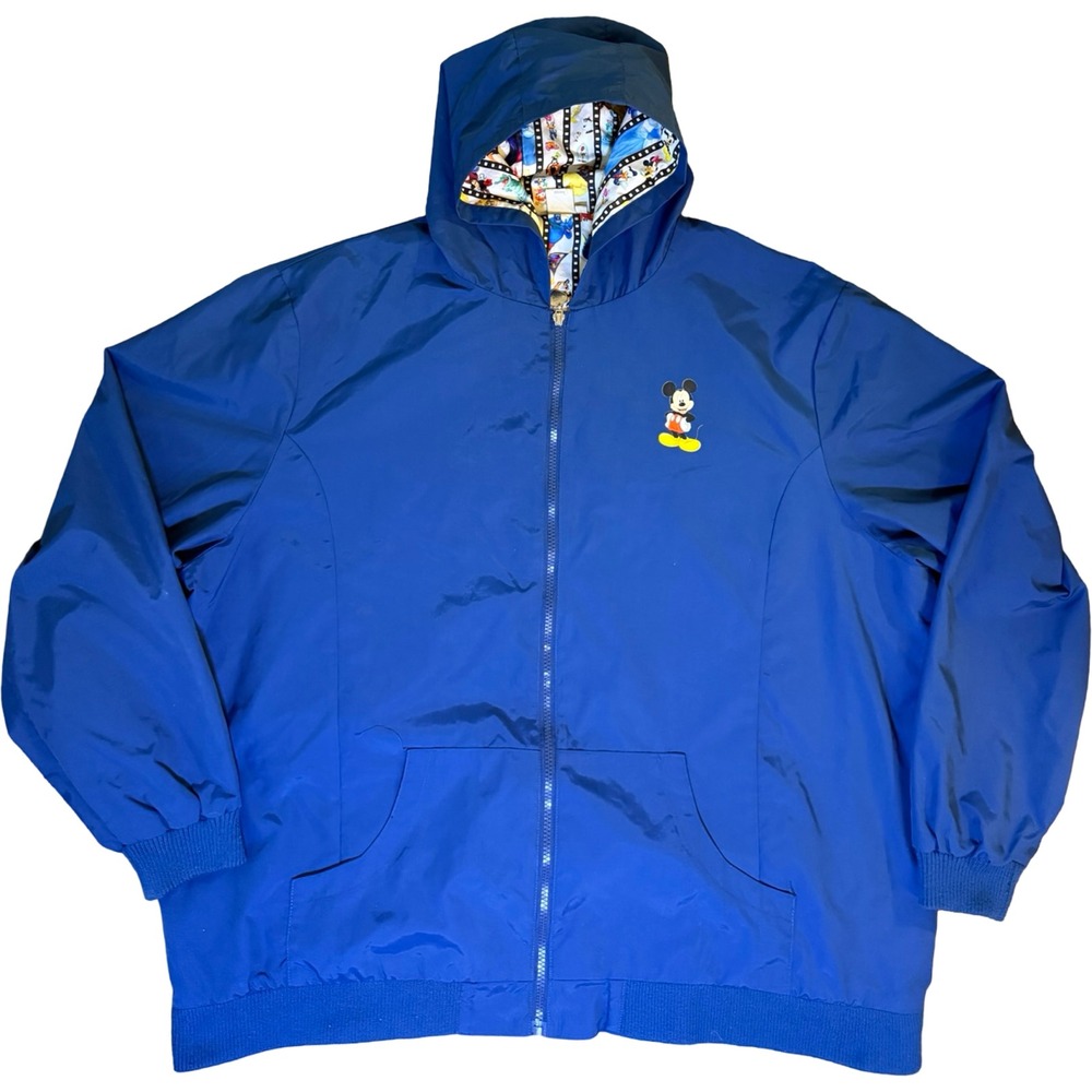Disney Bradford Exchange Mickey Mouse Princess Windbreaker Jacket Blue 3X Hooded